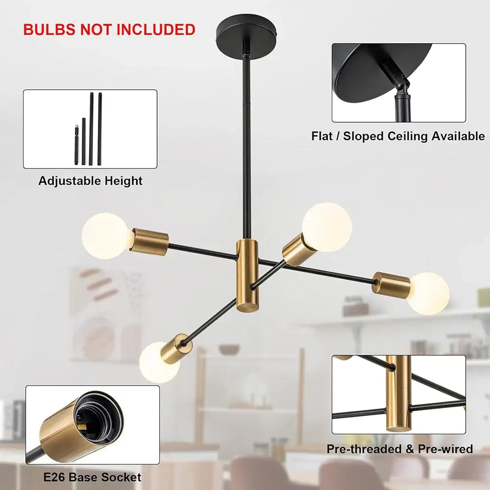 Modern black & gold magic bean chandelier for dining room