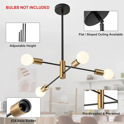 Modern black & gold magic bean chandelier for dining room
