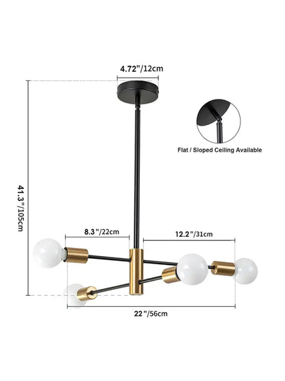 Modern black & gold magic bean chandelier for dining room