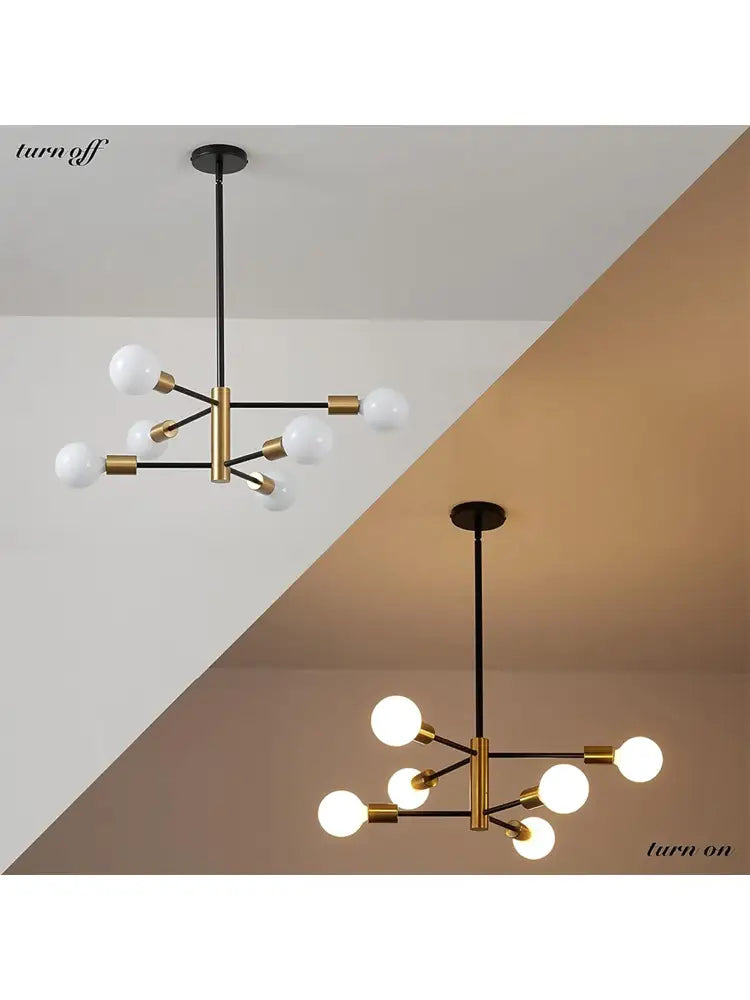 Modern black & gold magic bean chandelier for dining room