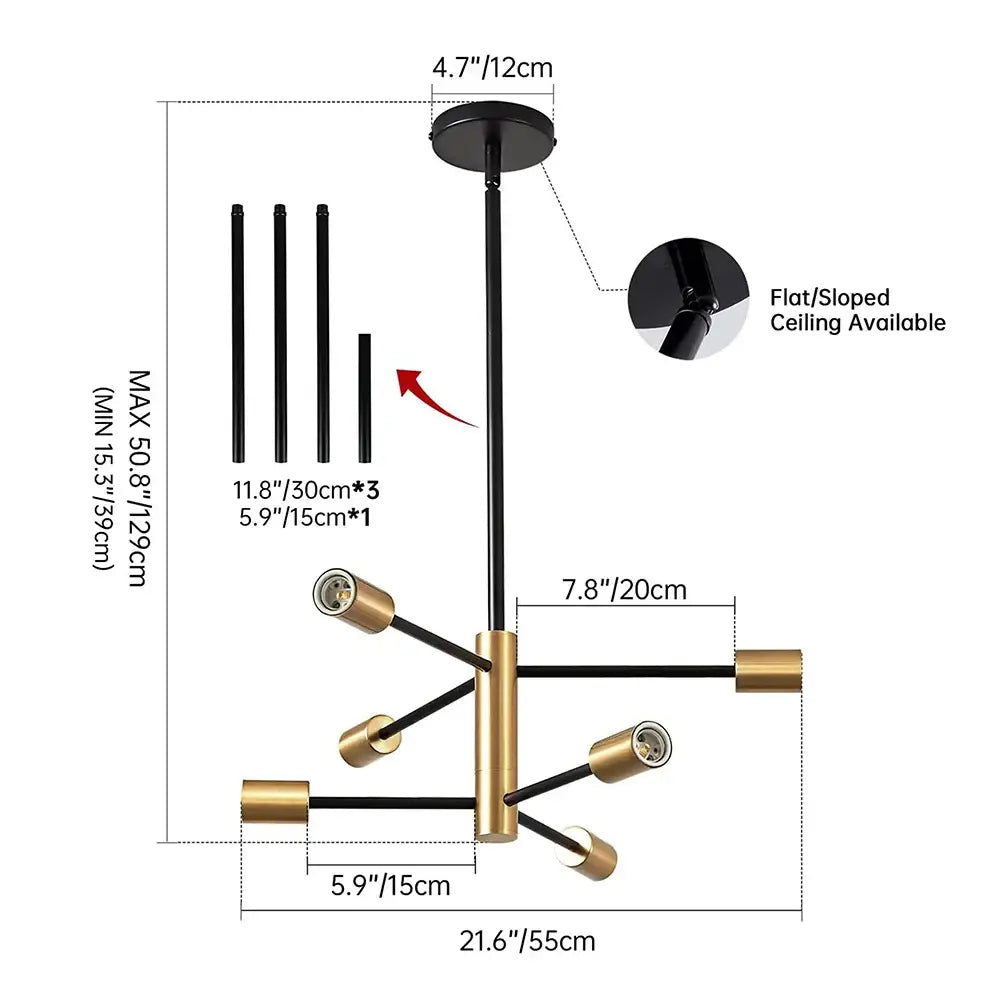 Modern black & gold magic bean chandelier for dining room
