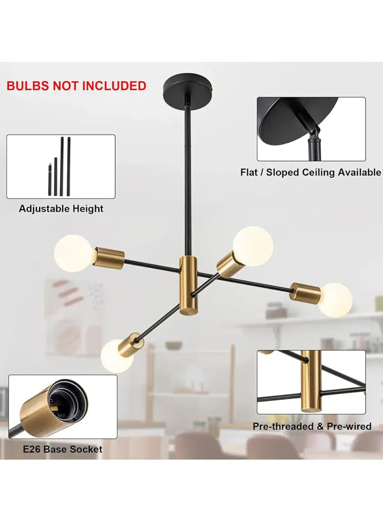 Modern black & gold magic bean chandelier for dining room
