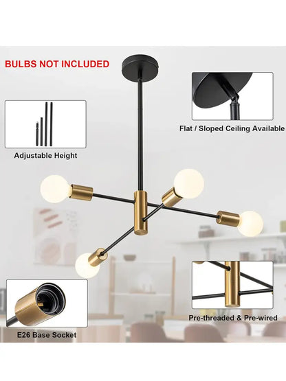 Modern black & gold magic bean chandelier for dining room