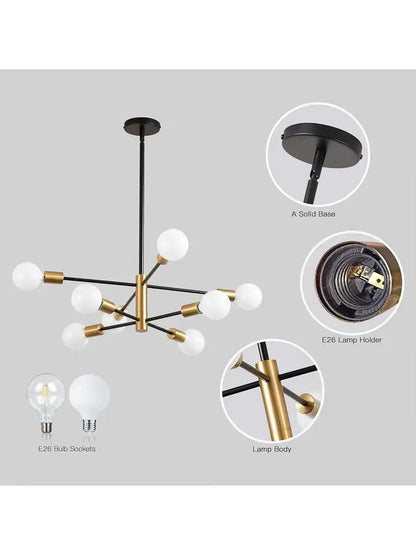 Modern black & gold magic bean chandelier for dining room