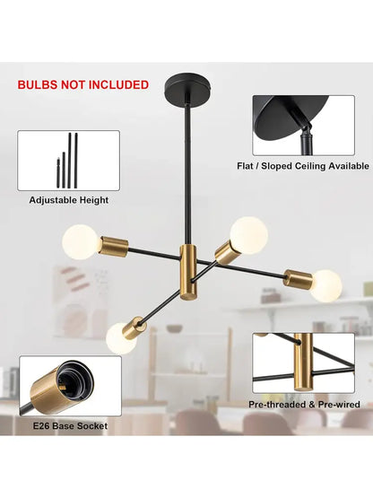Modern black & gold magic bean chandelier for dining room