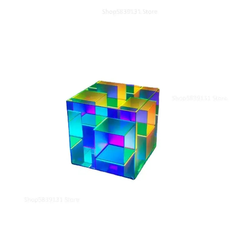 Modern rainbow led magic cube desk lamp bedroom night light