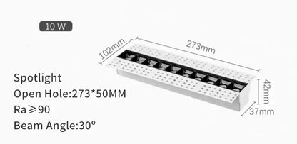 Modern silver and black led magnetic downlight living room linear spot