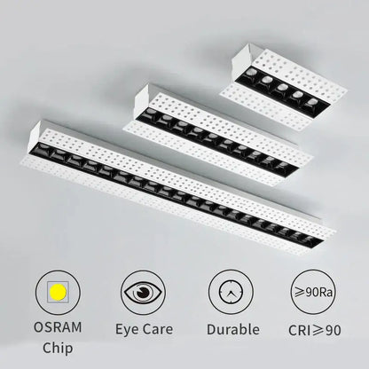 Modern silver and black led magnetic downlight living room linear spot