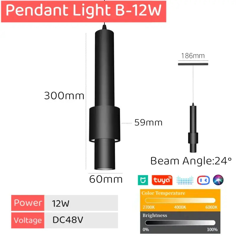 Modern black & white led magnetic track light living room