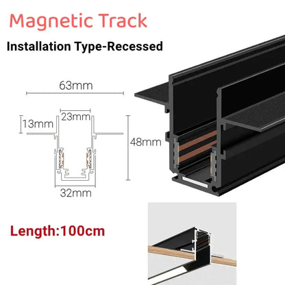 Modern black & white led magnetic track light living room