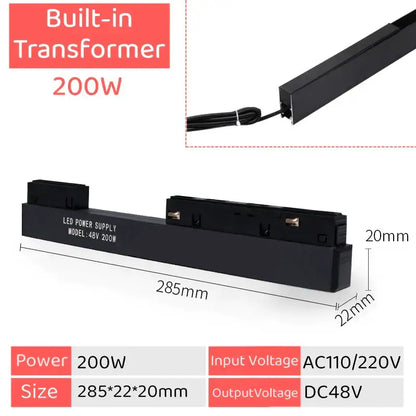 Modern black & white led magnetic track light living room