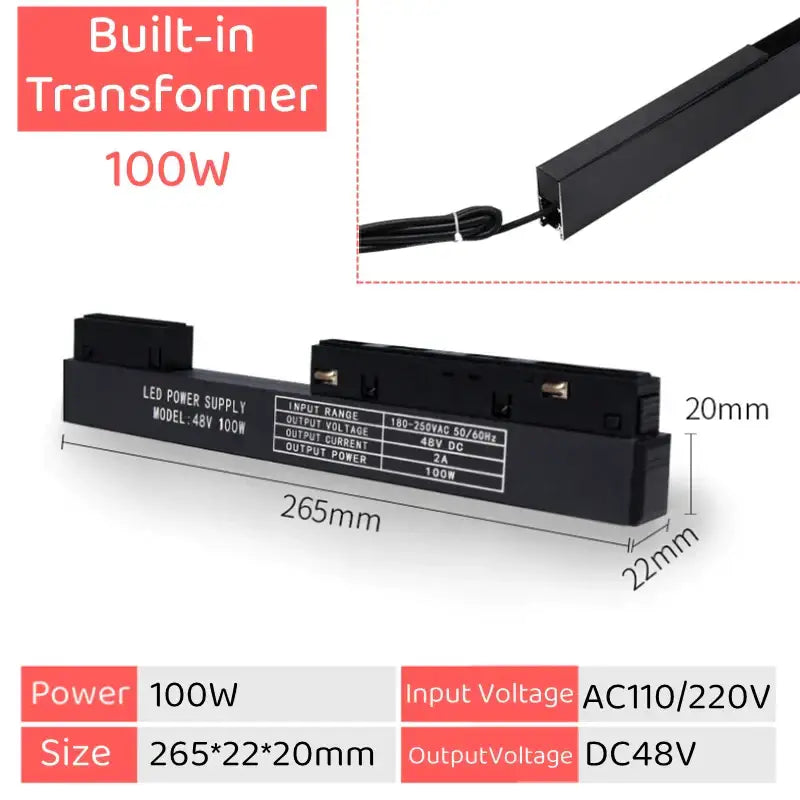 Modern black & white led magnetic track light living room