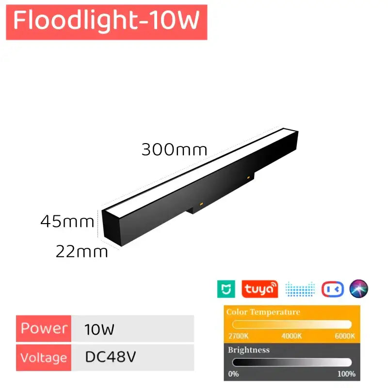 Modern black & white led magnetic track light living room