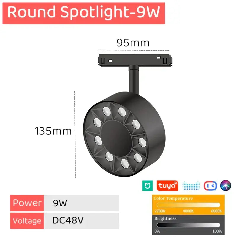 Modern black & white led magnetic track light living room