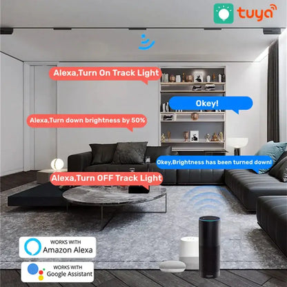 Modern black & white led magnetic track light living room