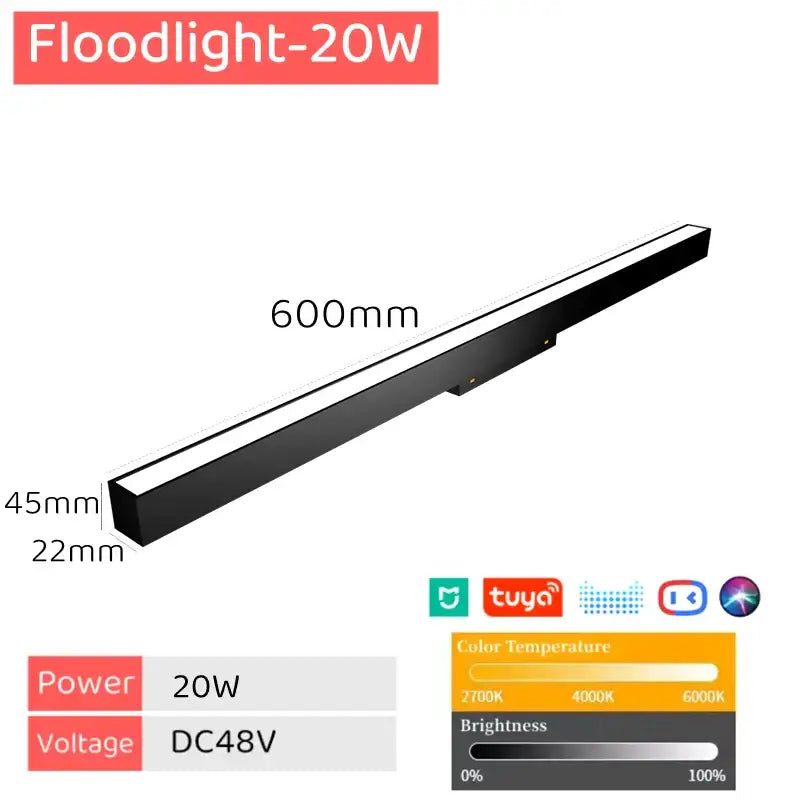 Modern black & white led magnetic track light living room