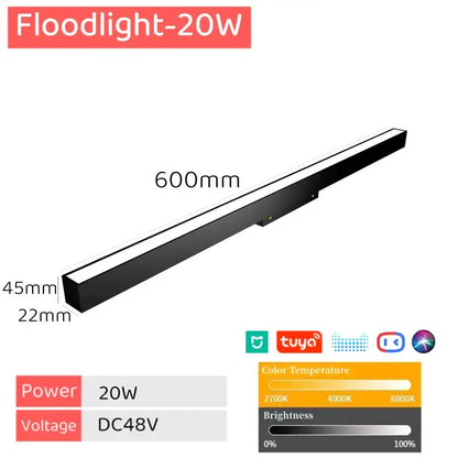 Modern black & white led magnetic track light living room