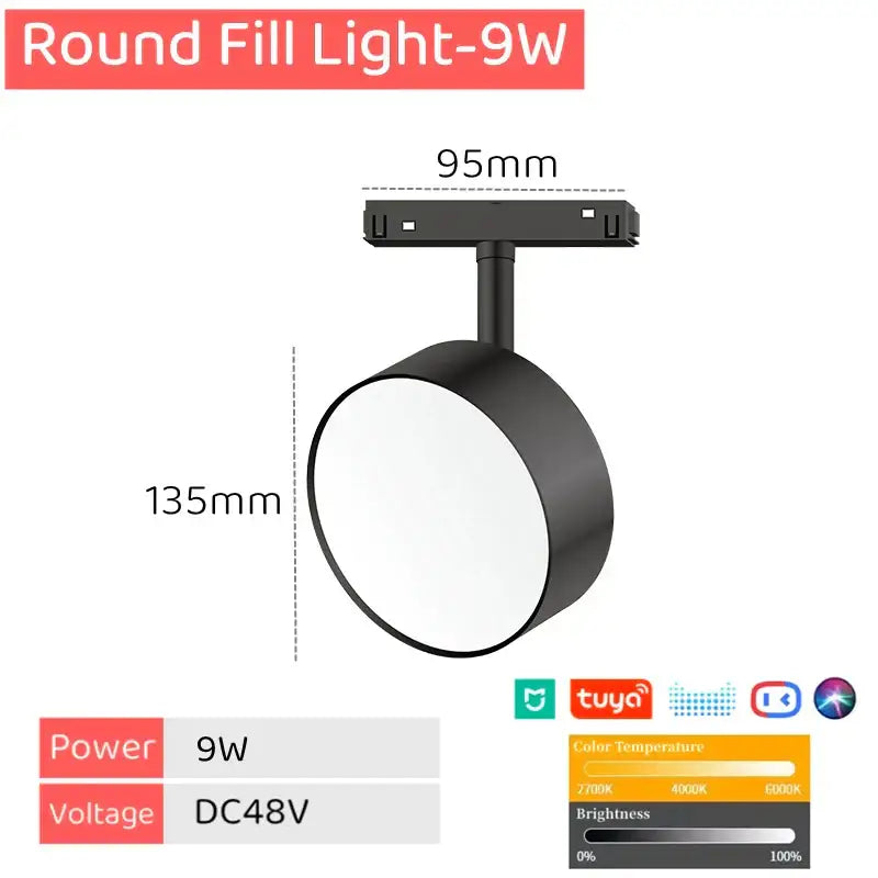 Modern black & white led magnetic track light living room