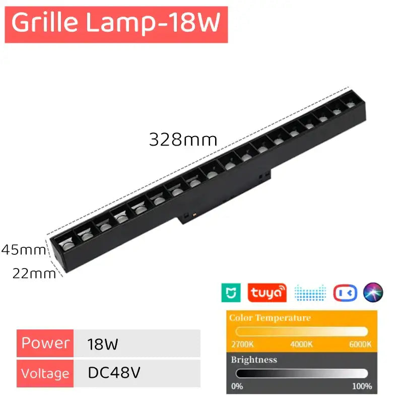 Modern black & white led magnetic track light living room