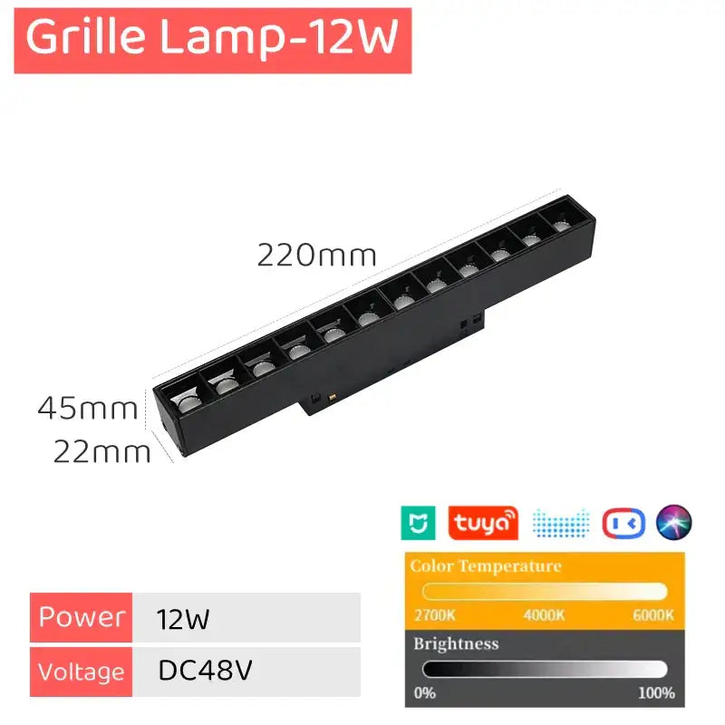 Modern black & white led magnetic track light living room