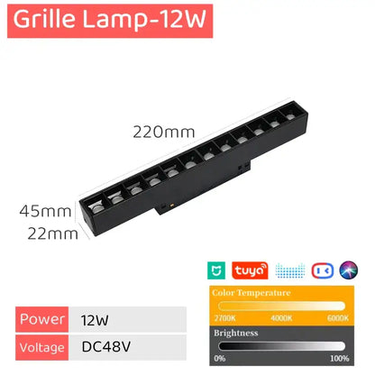 Modern black & white led magnetic track light living room