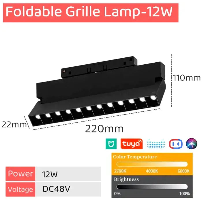 Modern black & white led magnetic track light living room