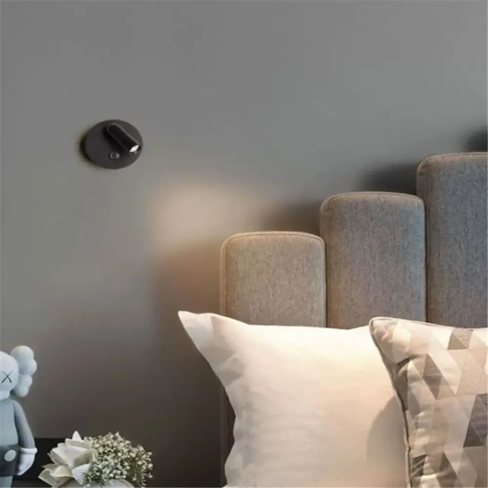 Modern white led magnetic wall light bedroom touch dimmable lamp