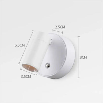 Modern white led magnetic wall light bedroom touch dimmable lamp