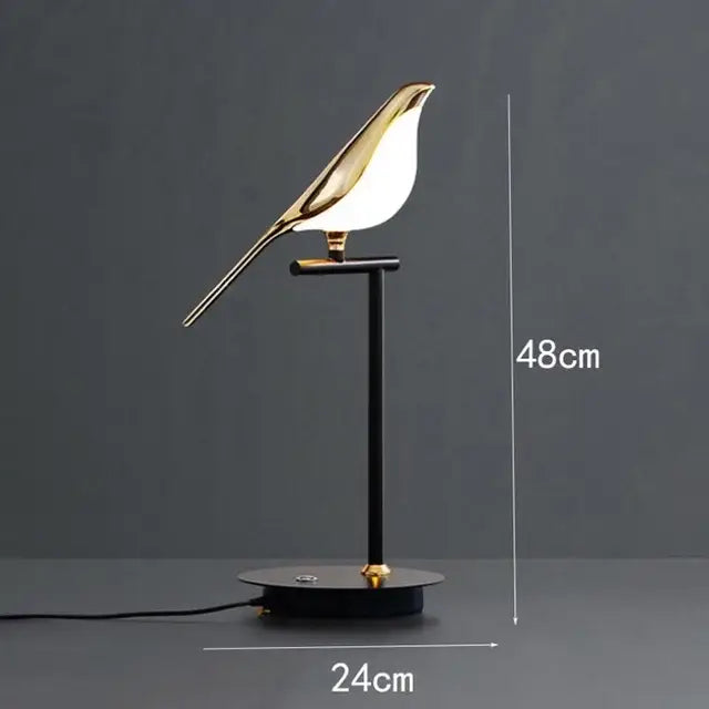 Modern gold led magpie bird pendant light dining room