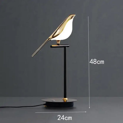 Modern gold led magpie bird pendant light dining room