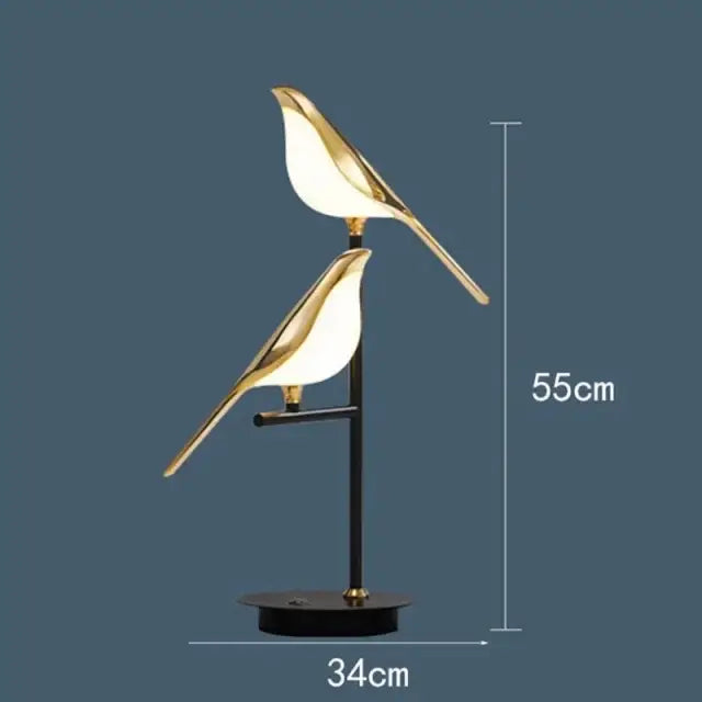 Modern gold led magpie bird pendant light dining room