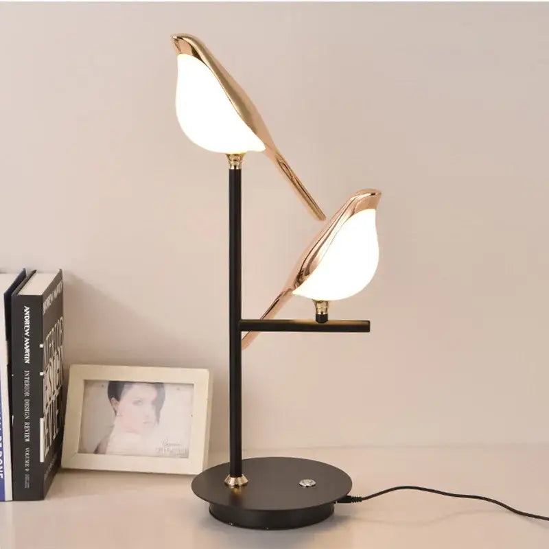 Modern gold led magpie bird pendant light dining room
