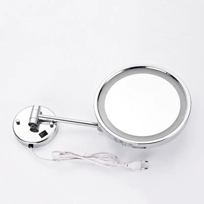 Silver led makeup mirror wall mounted magnifying bathroom mirror