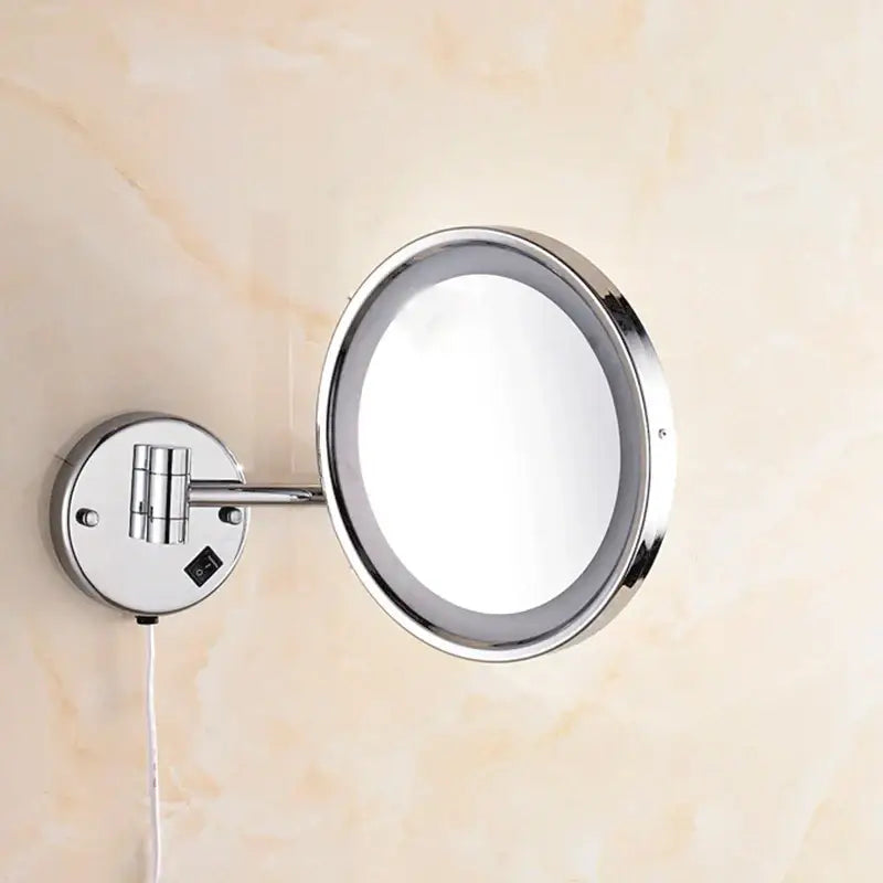 Silver led makeup mirror wall mounted magnifying bathroom mirror