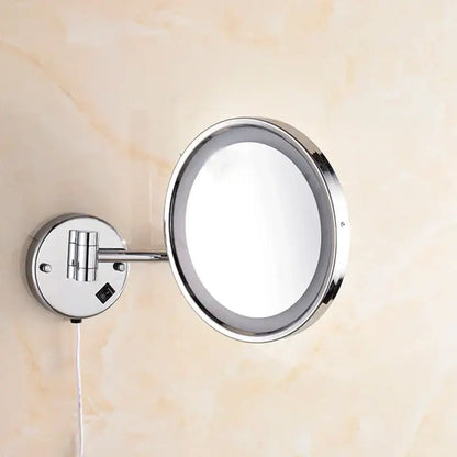 Silver led makeup mirror wall mounted magnifying bathroom mirror