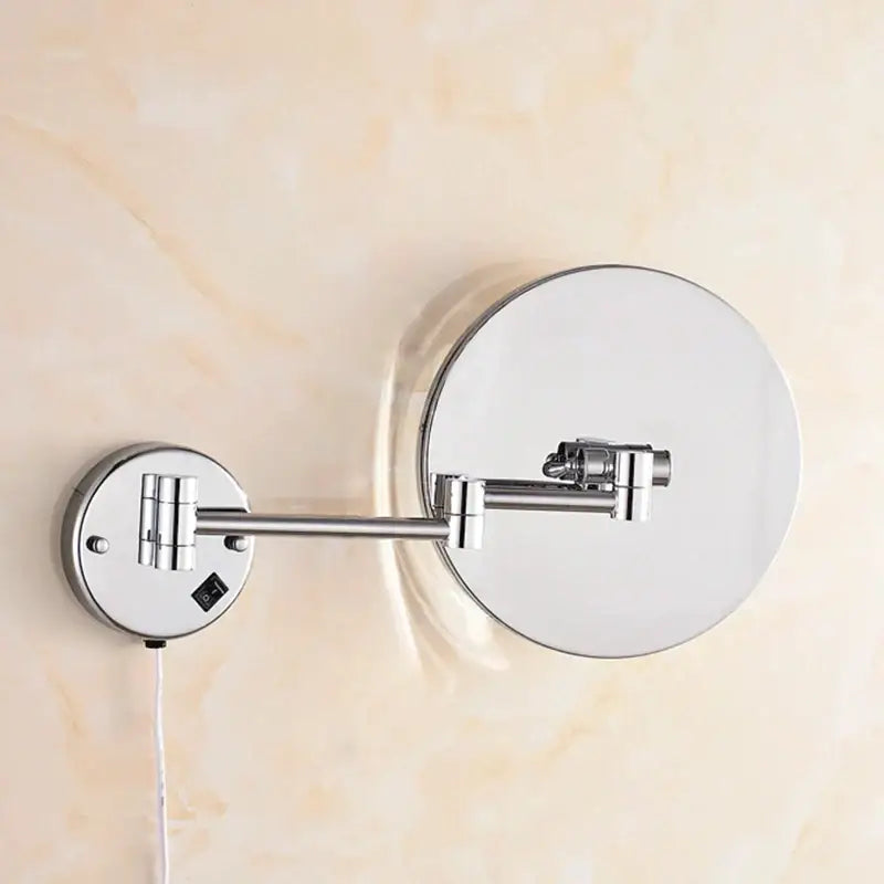 Silver led makeup mirror wall mounted magnifying bathroom mirror
