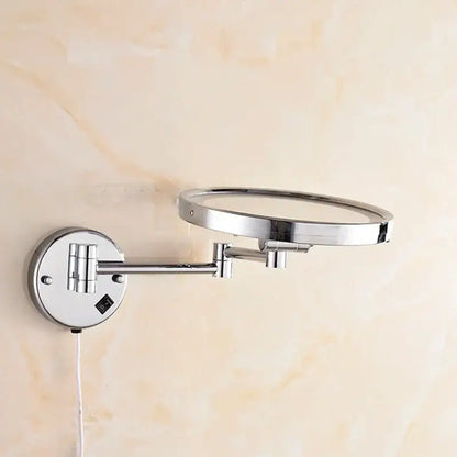 Silver led makeup mirror wall mounted magnifying bathroom mirror