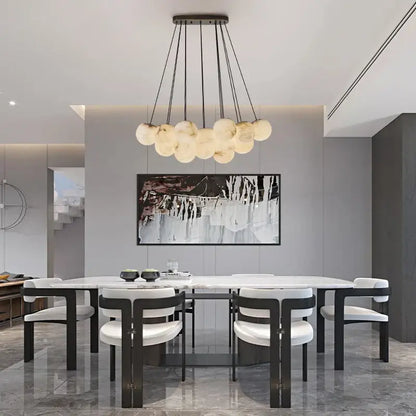 Modern brass led marble balls chandelier dining room pendant light