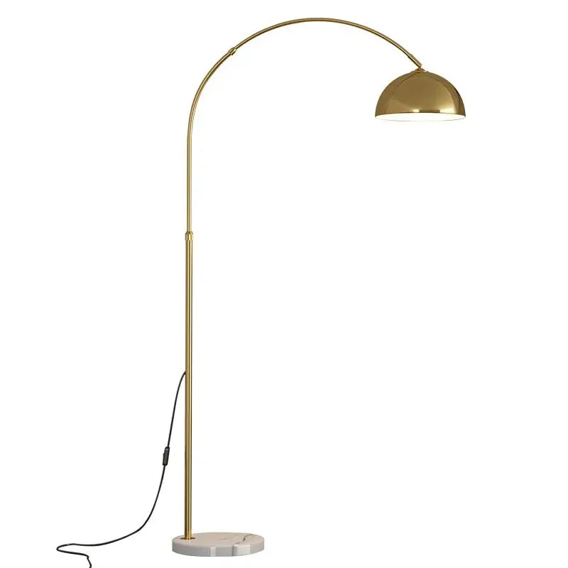 Modern gold arched led marble base floor lamp for living room