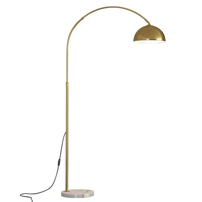 Modern gold arched led marble base floor lamp for living room