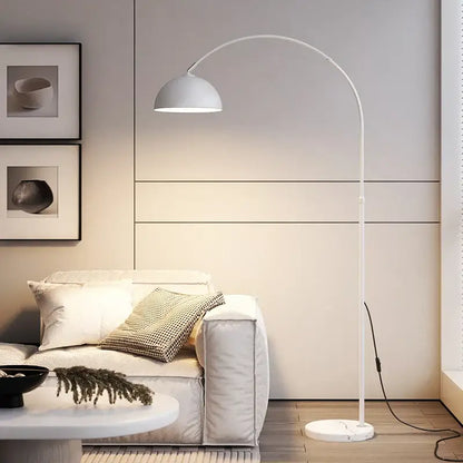 Modern gold arched led marble base floor lamp for living room