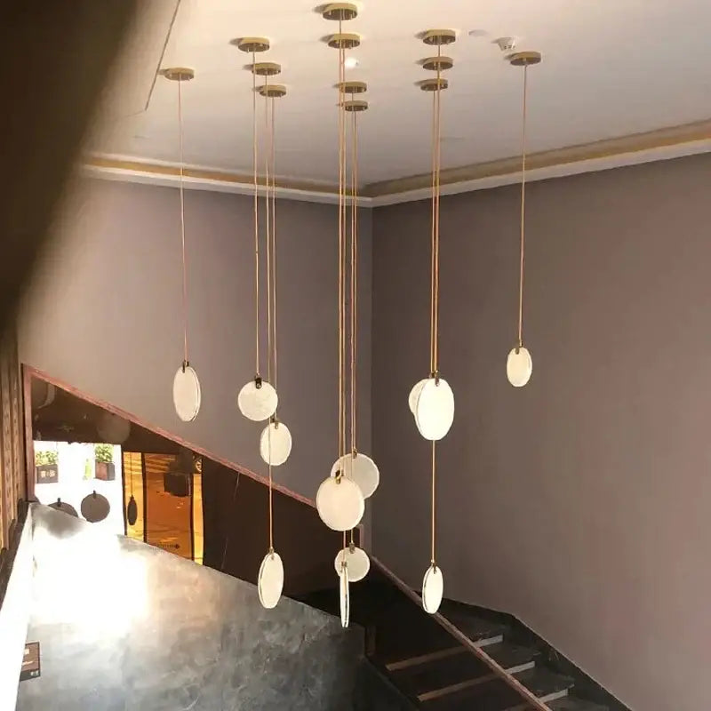 Modern led marble ceiling pendant lamp for living room