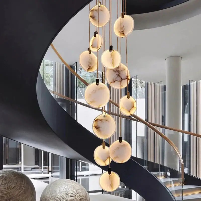 Modern led marble ceiling pendant lamp for living room