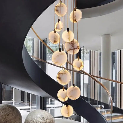 Modern led marble ceiling pendant lamp for living room