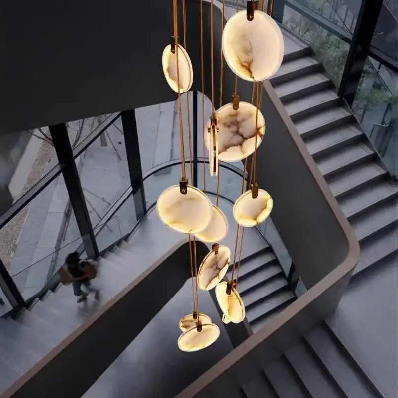 Modern led marble ceiling pendant lamp for living room