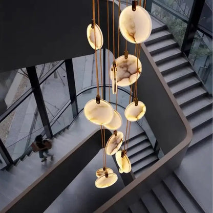 Modern led marble ceiling pendant lamp for living room