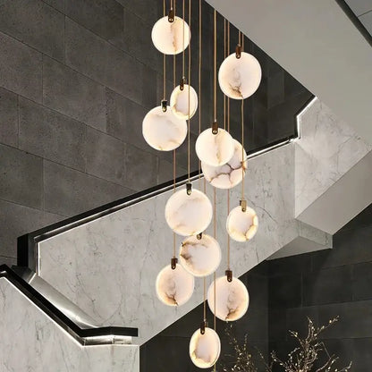 Modern led marble ceiling pendant lamp for living room