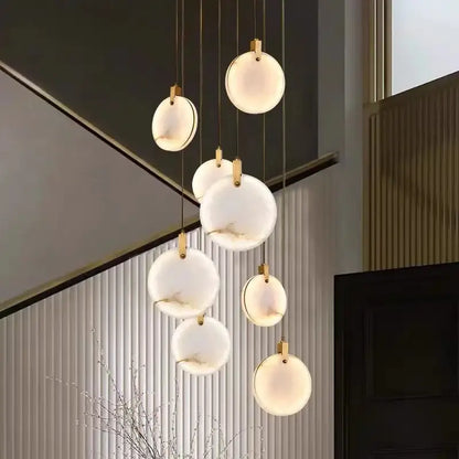 Modern led marble ceiling pendant lamp for living room