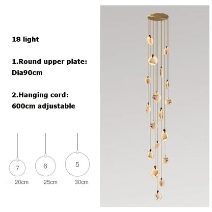 Modern led marble gold chandelier for living room