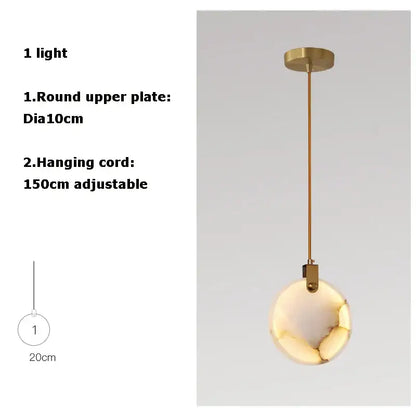 Modern led marble gold chandelier for living room